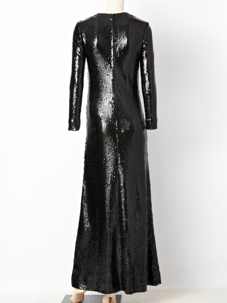 Don Sayres Sequined Evening Dress In Excellent Condition In New York, NY