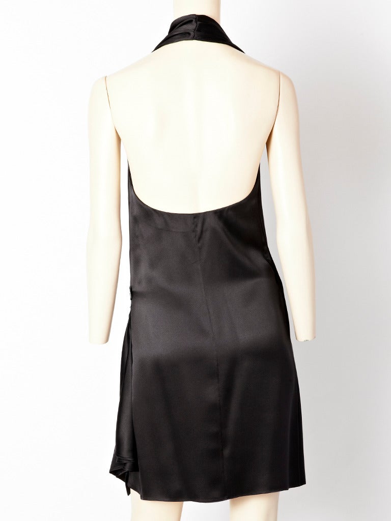 Martin Margiela For Hermes Satin Cocktail Dress In Excellent Condition In New York, NY