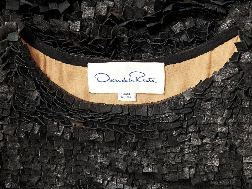 Women's Oscar de la Renta Pieced Leather Dress