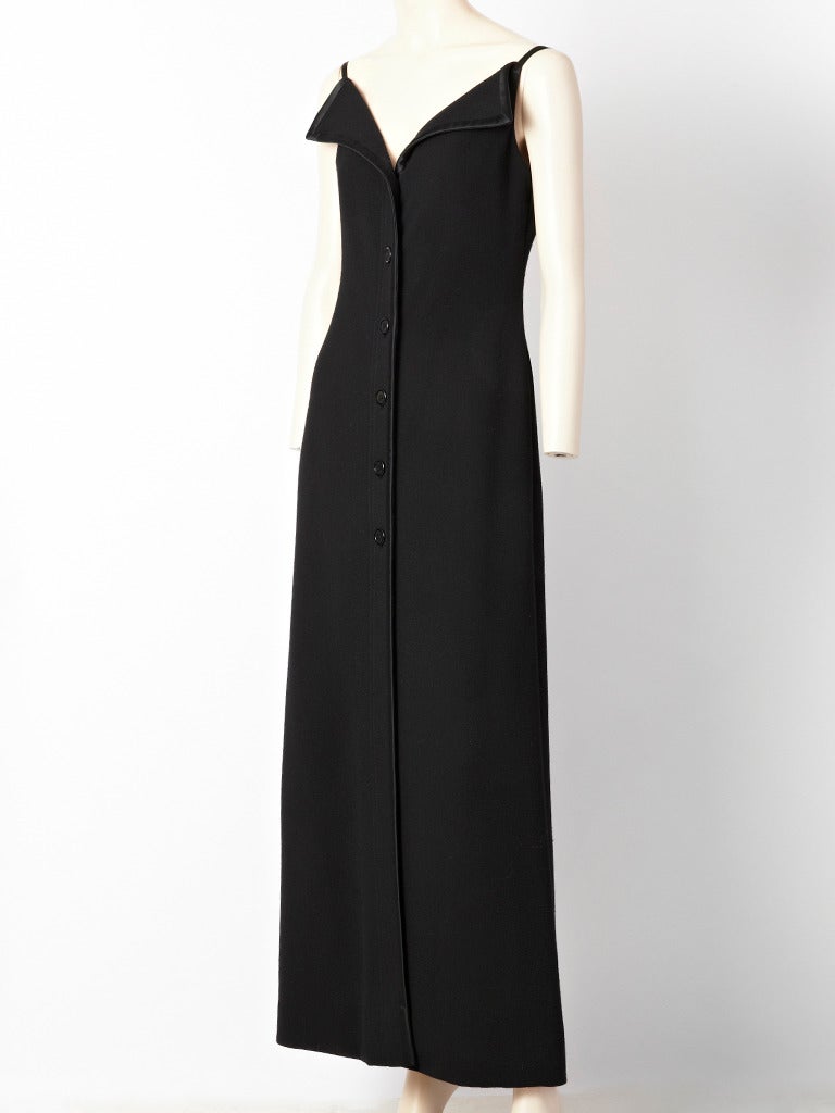 Galanos, wool, crepe evening gown with 