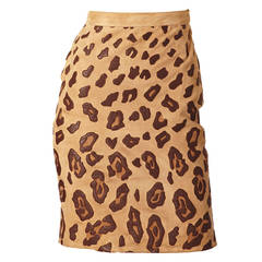 valentino Suede Leopard Print Skirt