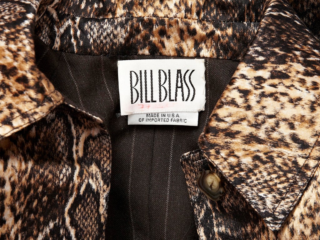 Bill Blass Snakeskin Print Raincoat 1