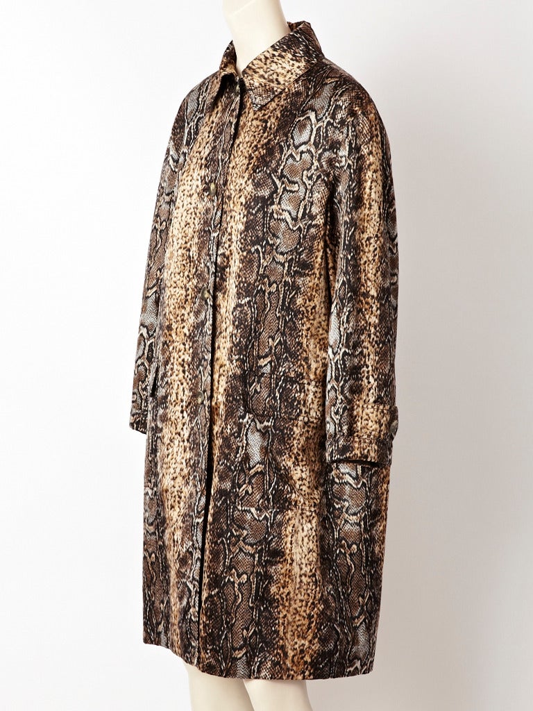 Bill Blass Snakeskin Print Raincoat In Excellent Condition In New York, NY