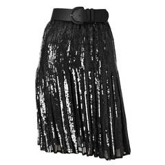Bill Blass Sequined and Chiffon Evening Skirt