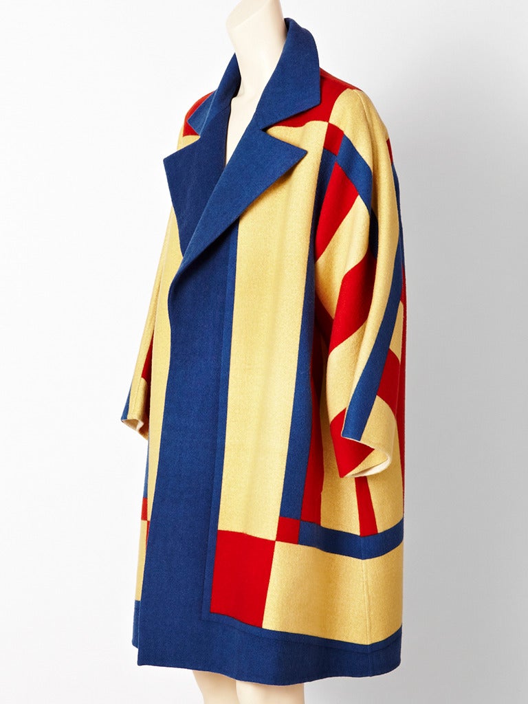 Bill Blass Color Block Coat and Skirt Ensemble In Excellent Condition In New York, NY