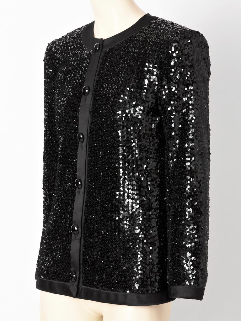 Yves Saint Laurent, black, sequined, 