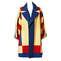 Vintage Bill Blass Color Block Coat and Skirt Ensemble