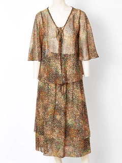 Yves Saint Laurent Confetti Pattern 70's Ensemble