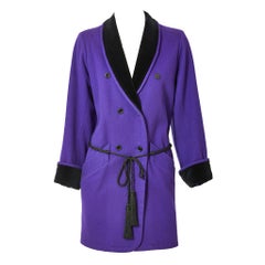 Yves Saint Laurent Rive Gauche Double Breasted Wool and Velvet Jacket Vintage Yves Saint Laurent Rive Gauche Double Breasted Wool and Velvet Jacket