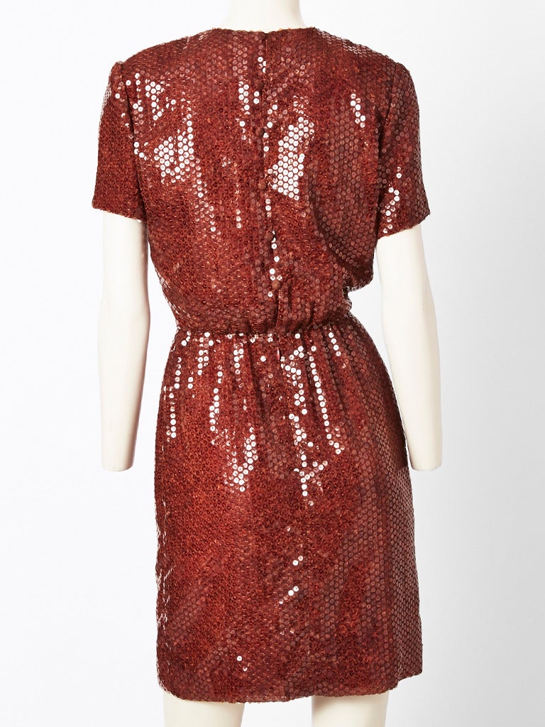 Bill Blass Sequined Cocktail Dress In Excellent Condition In New York, NY