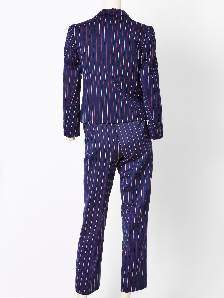 Purple Yves Saint Laurent Pin Stripe Suit