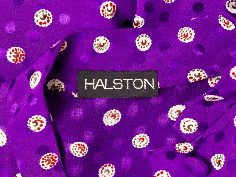 Women's Halston Printed Silk Coat and Pant Ensemble