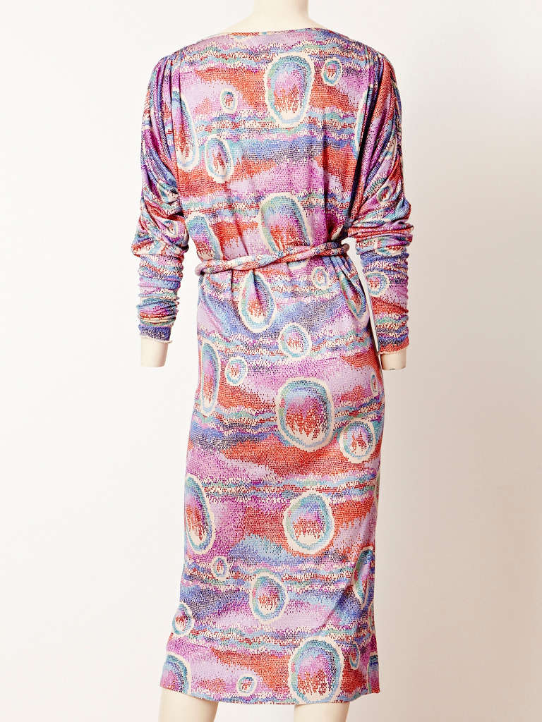 Missoni Printed Silk Knit Day Dress In Excellent Condition In New York, NY
