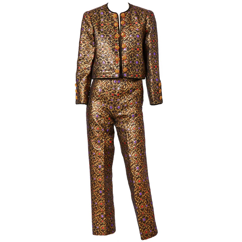 Yves Saint Laurent Brocade Dinner Suit at 1stDibs