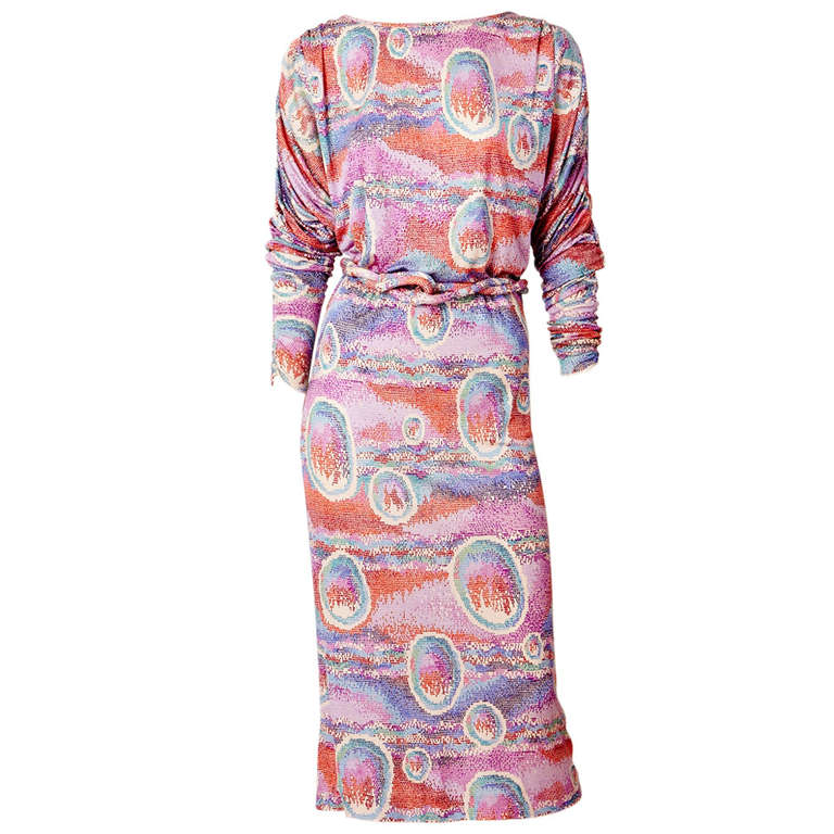 Missoni Printed Silk Knit Day Dress