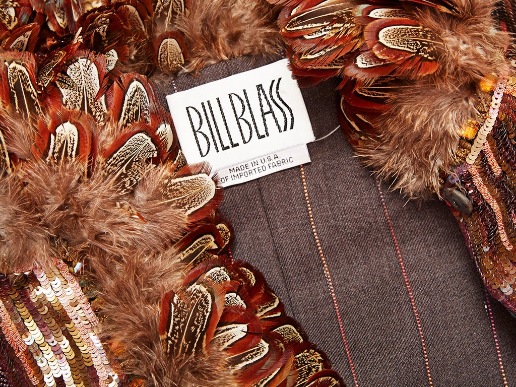 Women's Bill Blass Dinner Suit With Feather Trim