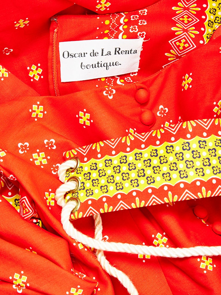 Women's Oscar de la Renta Peasant Style Maxi Dress