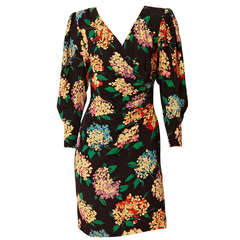 Ungaro Hydrandga Pattern Silk Dress