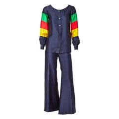 Jean Patou Hosen-Ensemble aus Rohseide, 60er Jahre