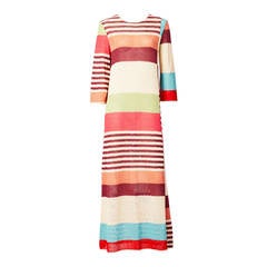 Vintage Missoni Linen Knit Color Block Dress