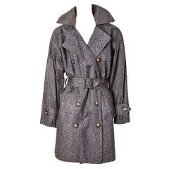 Yves Saint Laurent Patterned Belted Trench