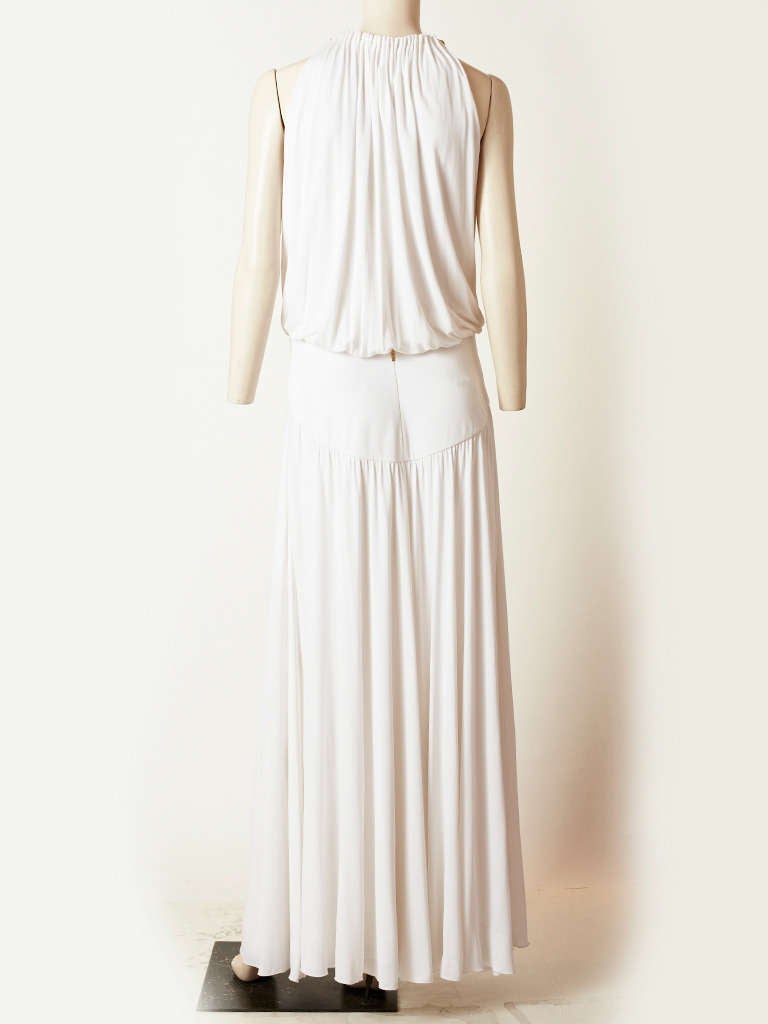 Gray Cavalli Grecian Inspired Jersey Gown