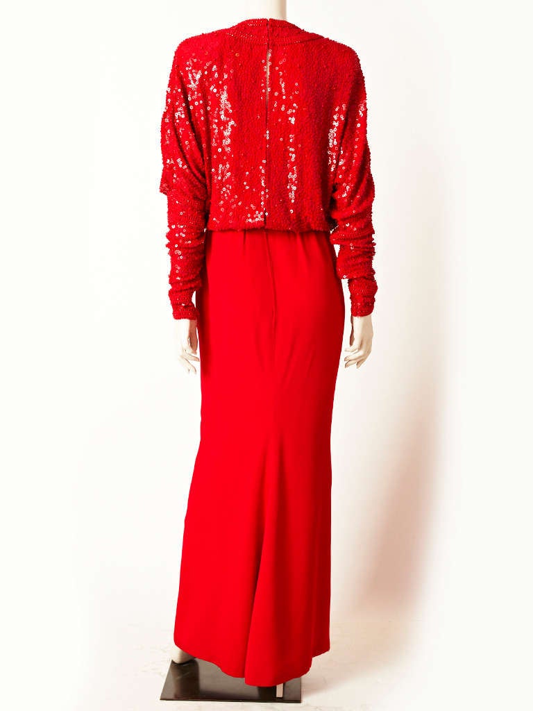 Red Galanos Beaded Gown