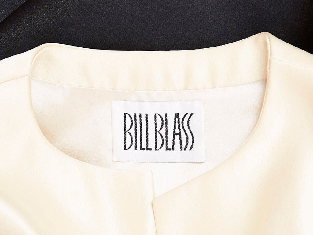 Women's Bill Blass Ivory and Black Evening Coat