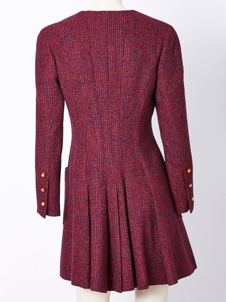 Chanel Fitted Tweed Coat In Excellent Condition In New York, NY