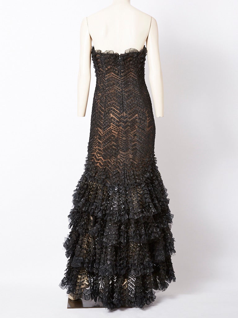 Black Oscar de la Renta Strapless Gown