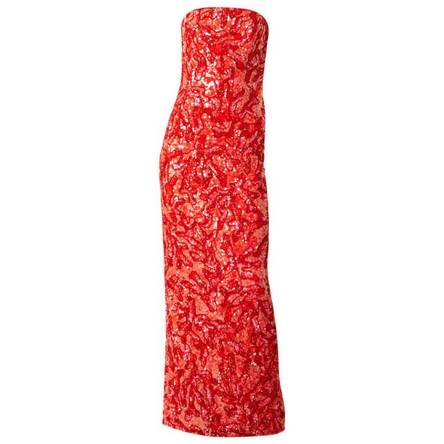 Halston Sequined Gown at 1stDibs