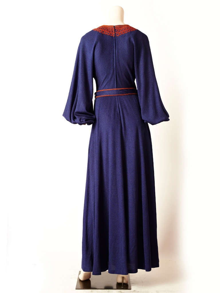 Jean Varon Moroccan Inspired Maxi Dress In Excellent Condition In New York, NY