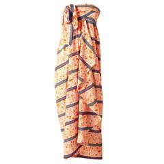 Retro Lanvin Silk Sarong Dress
