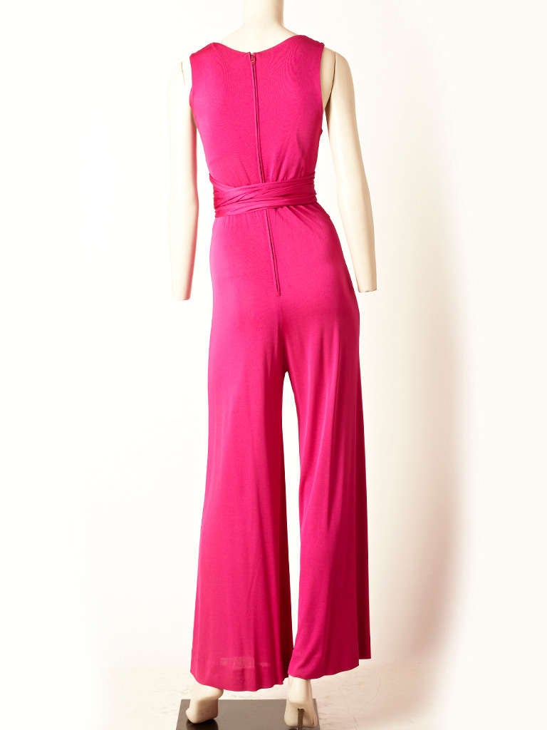 Scott Barrie Matte Jersey Jumpsuit In Excellent Condition In New York, NY
