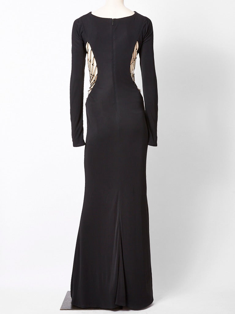 Gucci Jersey Cut Out Gown With Jeweled Embellishment In Excellent Condition In New York, NY