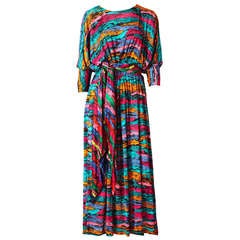 Vintage Missoni Multicolored Silk Knit Dress