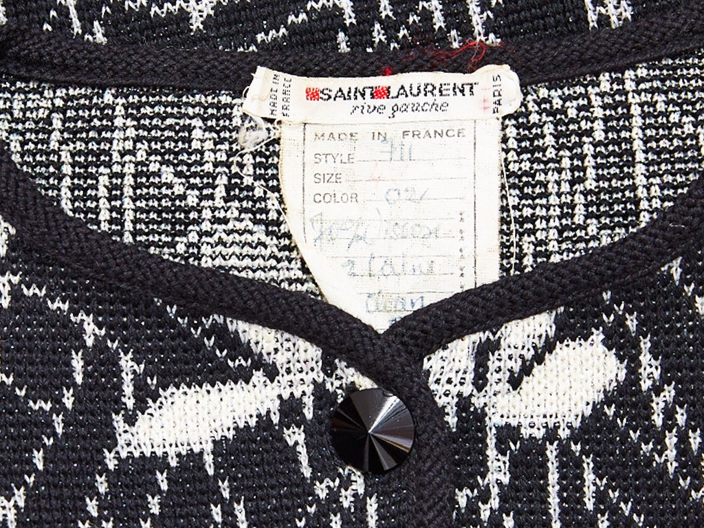 Yves Saint Laurent Floral Knit Cardigan In Excellent Condition In New York, NY