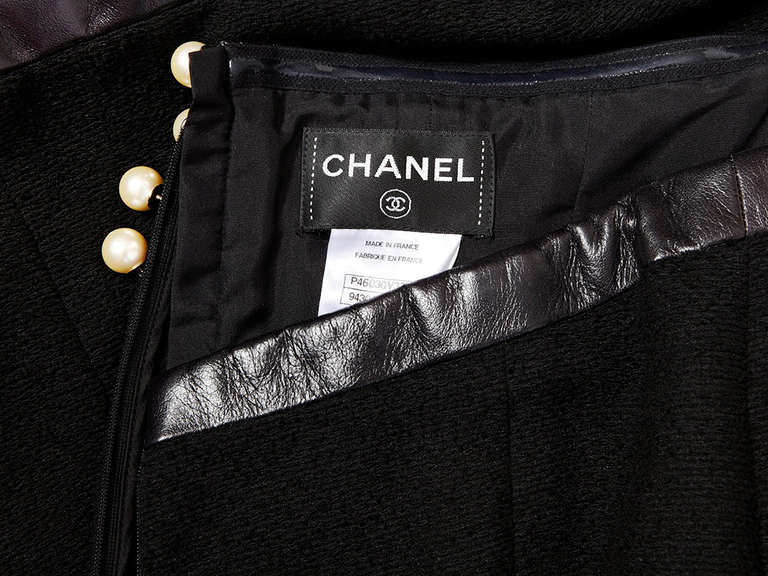 Chanel Strapless Dress With Leather Detail For Sale at 1stdibs