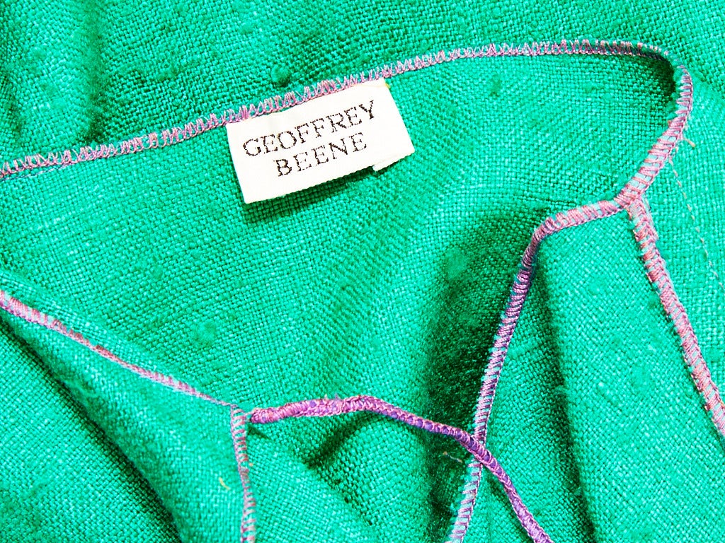 Geoffrey Beene Colorful Raw Silk Ensemble In Excellent Condition In New York, NY
