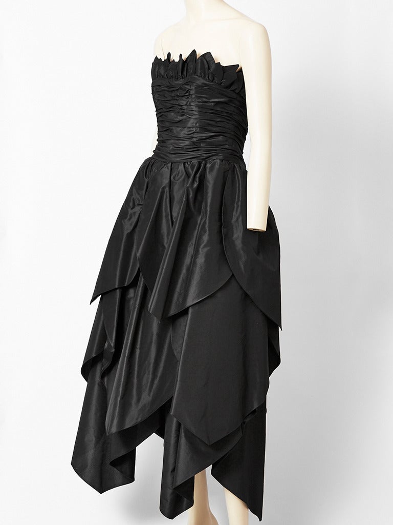 Alfred Bosand Strapless Taffeta Gown