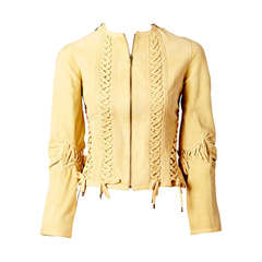 Christian Dior Chamois Laced Fitted Jacket Christian Dior Chamois Laced Fitted Jacket