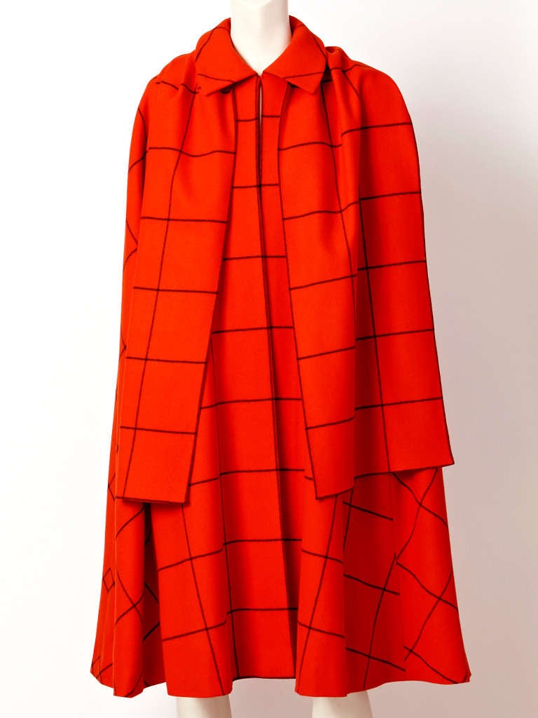 Pauline Trigere Plaid Cape