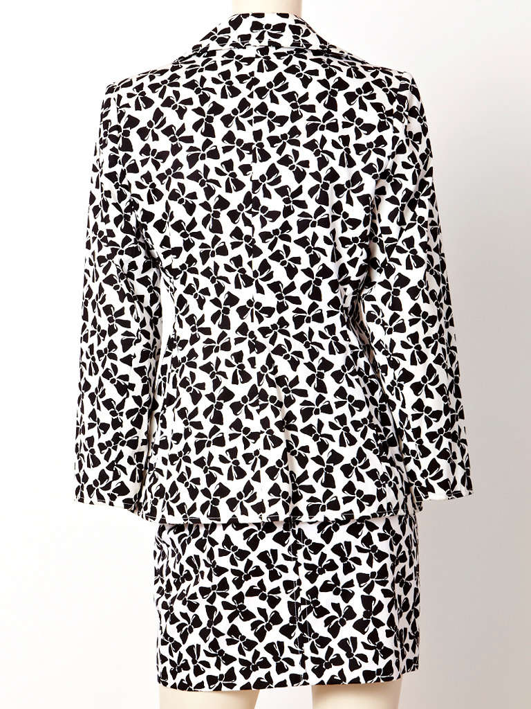 Yves Saint Laurent Bow Print Suit In Excellent Condition In New York, NY