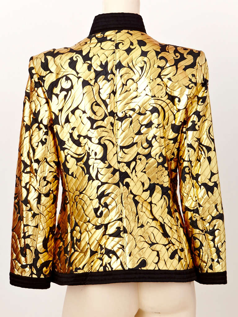 Yves Saint Laurent Black and Gold Evening Jacket For Sale at 1stdibs