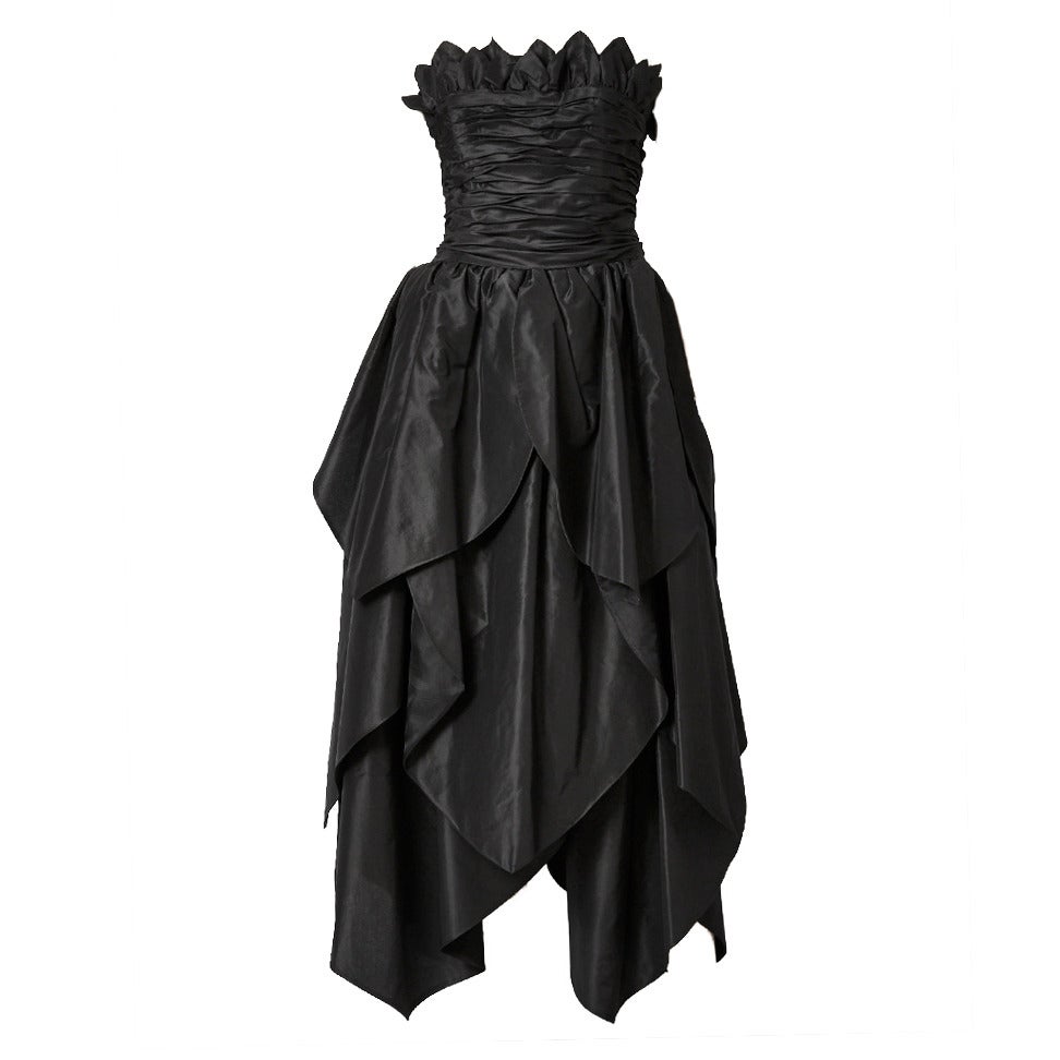 Alfred Bosand Strapless Taffeta Gown at 1stDibs