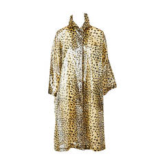 Givenchy Shimmery Sheer Leopard Print Coat