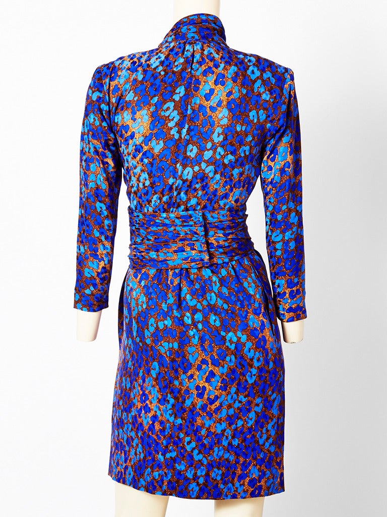 Yves Saint Laurent Silk Leopard Print Dress In Excellent Condition In New York, NY