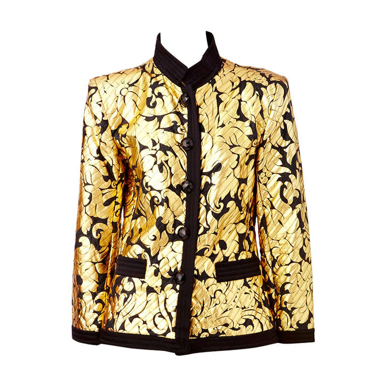 Yves Saint Laurent Black and Gold Evening Jacket at 1stDibs | black and ...