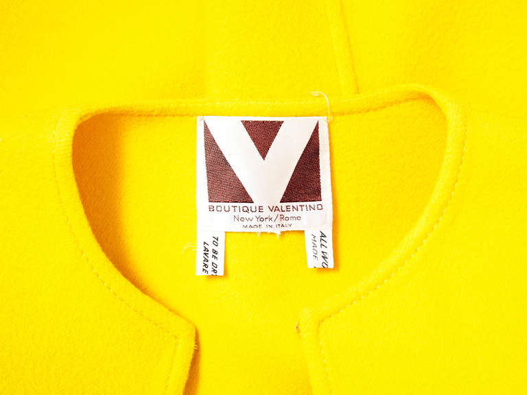 Valentino Chrome Yellow Coat and Skirt Ensemble In Excellent Condition In New York, NY