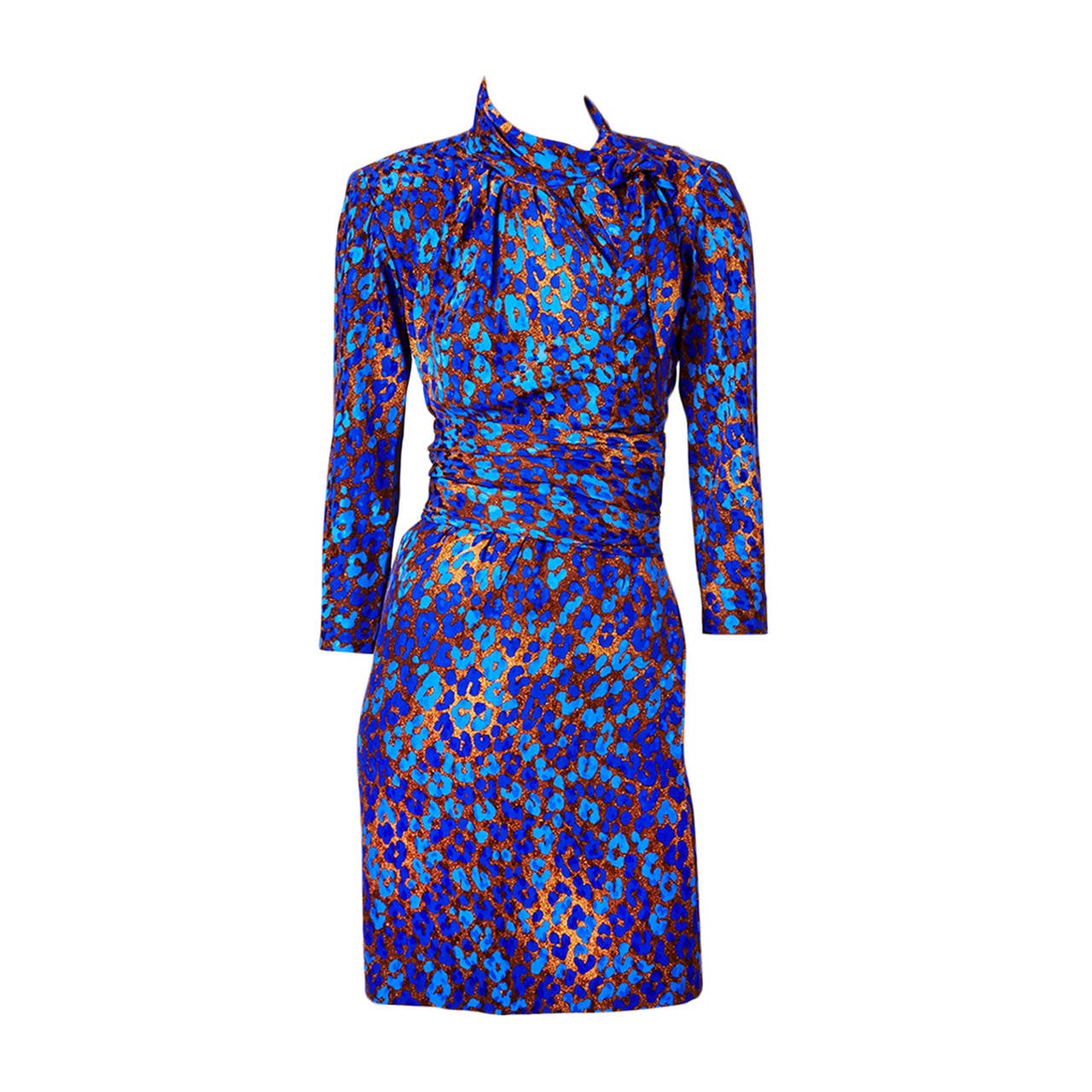 Yves Saint Laurent Silk Leopard Print Dress